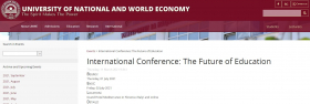 The Future of Education” International Conference on the University of National and World Economy