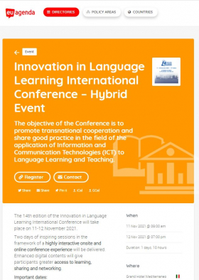 Innovation in Language Learning” International Conference on EU Agenda